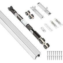 HBL 72Inch Pocket Door Hardware Kit with Soft Close Feature Heavy-Duty Aluminum Track Set, Smooth Sliding & Easy Installation Fits 23" to 36" Wide Single Doors, 72" Track Included.
