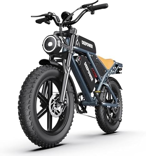 DEEPOWER Electric Bike for Adults,1500W Peak Motor 30MPH 110-180 Miles Electric Bicycle,Dual Suspension Ebikes for Adults, 20" Fat Tire E Bike with 2880Wh Battery,UL2849 Tested