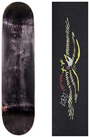 Black Skateboard Deck with Graphic Grip Tape | 7.75, 8, 8.25, and 8.5 Inch | Maple Board for Skating