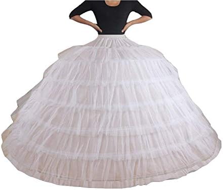 XYX White Victorian Wedding Petticoat, US 2-22W, 6 Hoop, 151cm Diameter, 475cm Circumference, Female, Women, Brides, Wedding Attendees, Polyester