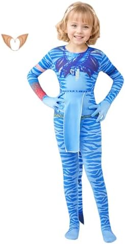 Avatar Costumes for Kids Alien Kids Girl Neytiri Cosplay Girls for Boys Cosplay Party Halloween Childrens Jumpsuit
