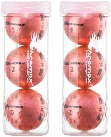 Chromax M5 Metallic High Visibility Pink Golf Balls, 2-Tubes of 3, NEW
