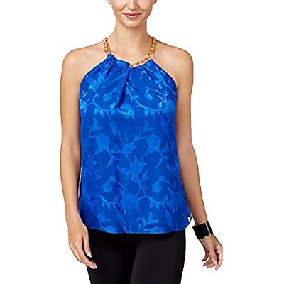 Thalia Sodi Floral Print Chain Detail Top