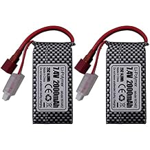 Accessory 2PCS 7.4V 2000mAh T-Plug Lithium Battery for 9200 HB101 9200E 200E 9202E 9203E 9204E 9205E 9206E 2995 YC300 HM101 25-DJ02 9125 S920 WLtoys RC Car Remote Control Boat