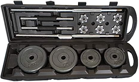 Weight Dumbbell Barbell Fitness Set 50kg Cast Iron Spinlock Gym Weights