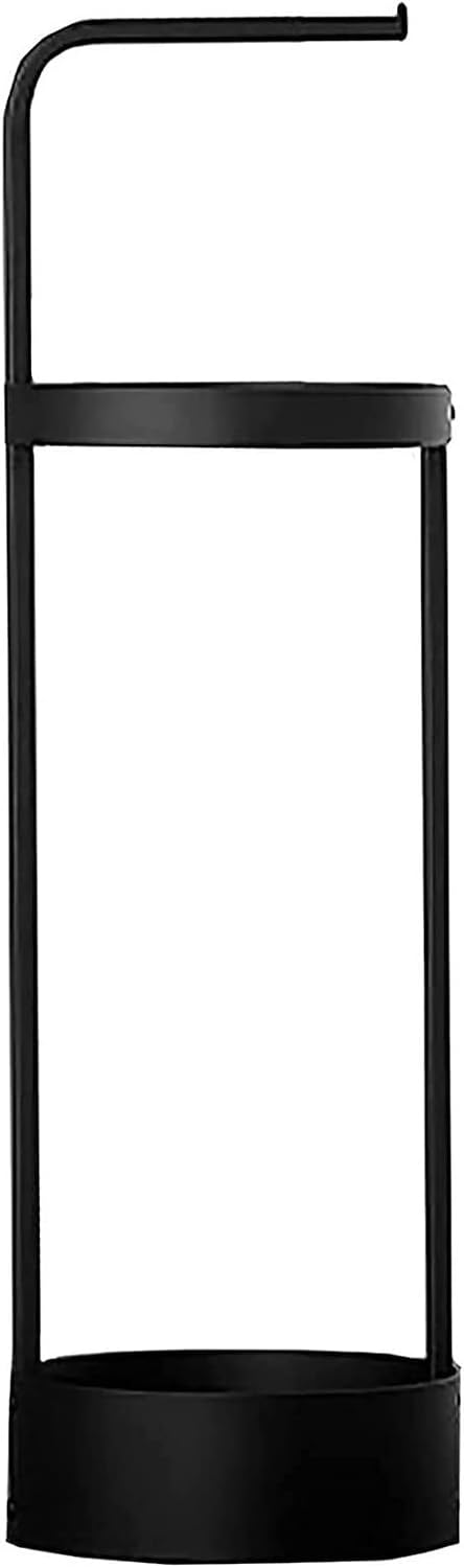 Umbrella Holder Round Iron Umbrella Rack with Hanging Pole European Black Metal Umbrella Rack Holder for Home Office Hotel Entryway Umbrella Stand