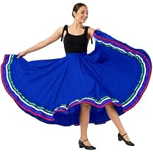 Authentic Mexican Skirt for Women Traditional Made by Original Mexican Artisans in Guerrero - Folklorico Dress - folklorico Skirt for Girls - Traje folklorico Mexicano - Mexican folklorico Skirts Blue