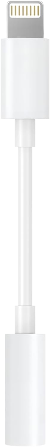 Apple MFi Certified Lightning to 3.5mm Headphone Jack Adapter -Premium Audio Quality & DAC Chip for Music Listening Car, Gym, Home Office, Compatible with iPhone 14/13/12/11/X/8/7 1Pack (White)