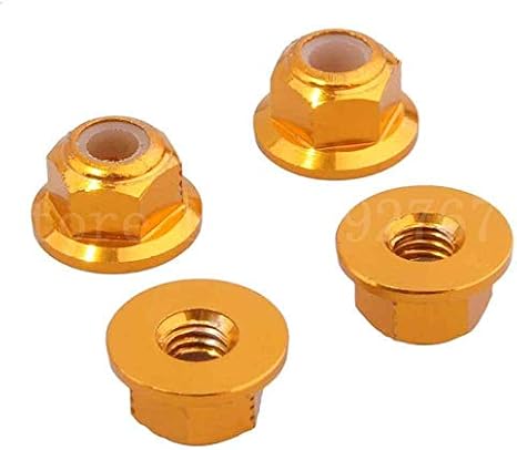 Replacement Part For 4pcs/set 122049 102049 (02190) Alum Nylon Nut M4 4P For 1/10th RC Model Car 4WD R/C Upgrade Accessories - (Color: Yellow)