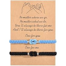 BOCHOI Pinky Promise Matching Knot Bracelets for Best Friend Couples Mother Son Dad Daughter Bracelets Friendship Birthday Anniversary Christmas Gifts for Women Men Teen Him Her