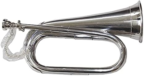 ARTIZANSTORE Brass Bugle | Classic Style Signal Horn for Scouts | Nickel Plated 8.1 oz | Ideal for Beginners & Collectors | Embrace Historical Nostalgia