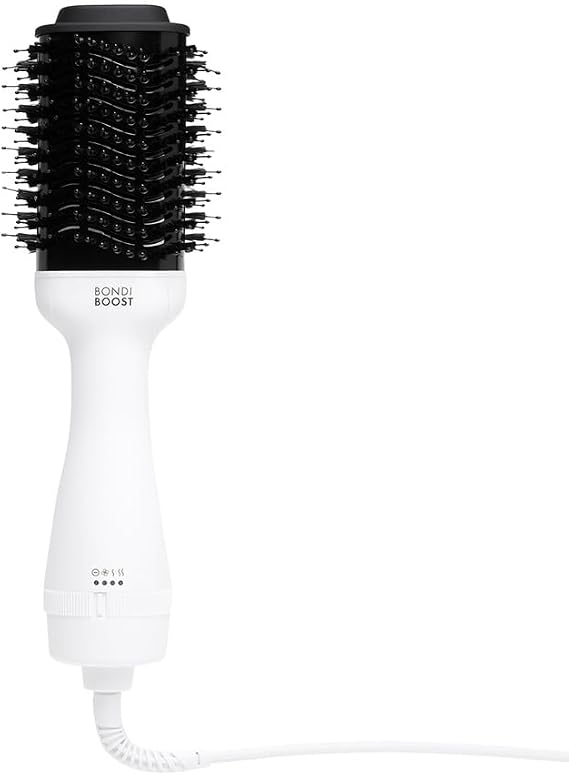 BONDIBOOST Blowout Brush Pro Hair Dryer, 75mm Oval Volumizer Styler | Oval blowout brush dryer smooths & volumizes for frizz-free results. 3 heat/speed options, 360 airflow vents.