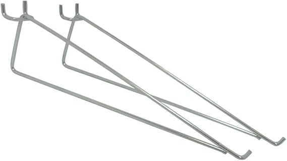 DOVETAIL 2 Piece 10" (25.4 cm) Long Triangular Peg Hooks | Zinc Plated Metal | Designed for Stability | Extra Strength & Durability | Versatile Uses