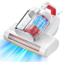 Mattress Vacuum Cleaner, 16Kpa 600W Bed Vacuum Cleaner with 253.7nm UV-C Light & Heating Tech & 40000 RPM/Min Brushroll Rotation, Widened Suction Port, Corded
