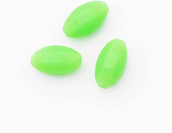 BLUEWING Glow Fishing Bead Oval Bait Luminous Fish Line Ball Stopper Saltwater Freshwater Salmon Trout Accessories, 2.5mm/3mm, 50pcs