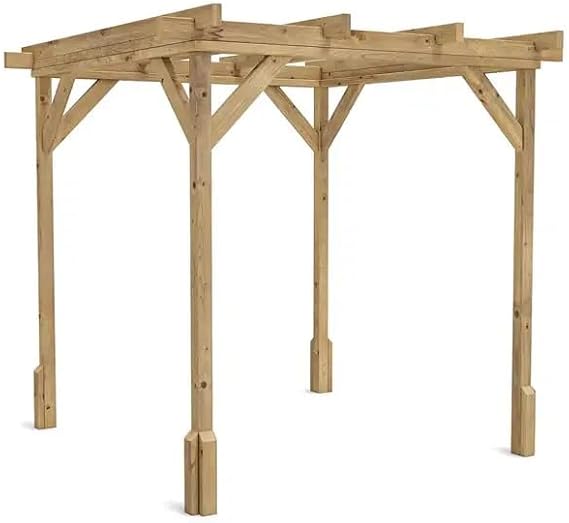 Dunster House Utopia 2 m x 2 m Wooden Garden Pergola – Pressure-Treated Spruce Plant Frame Kit with 70 mm x 70 mm Posts, Heavy Duty, DIY Build