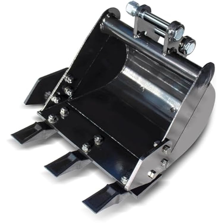15.7inch Digging Bucket Attachments for Mini Excavator, 400mm Trench Buckets with Metal Teeth Fit for 1-1.8 Tons Mini Excavator, Small Digger Buckets Excavator Backhoe Attachments