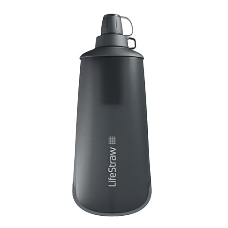 LifeStraw Peak Squeeze Filter Bottle, 650 ml, Dark Mountain Gray