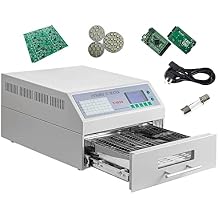 Desktop Reflow Oven 1500W T962A Automatic Reflow Soldering Machine 300 X 320 Mm Professional Infrared Heater Soldering Station with Hot Air Circulation for PCB SMT Soldering Proof