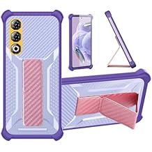 Case Compatible for Zte Nubia Neo 3 Gt 5g Z2465n Phone Case Stand Cover [with 1* Tempered Glass Screen Protector] Hybrid Case [Folding Support Magnetic] [Frosted Anti-Fingerprint] ZJBB-Purple