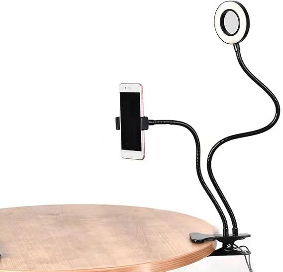 Kıskaçlı Akrobatik 3 Renk Masa Lambası, USB Beyaz, Işık Şiddeti ve Rengi Ayarlanabilir, Kitap Okuma ve Çalışma Işığı, Güç Kablosu Dahil [Enerji Sınıfı A]