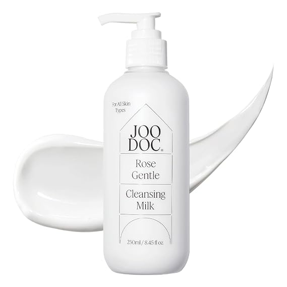 Rose Gentle Cleansing Milk 250ml | 68% Damascena Rose Water, Ceramide & Marula Oil, Low-pH Face Cleanser
