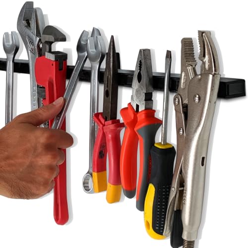 24 Heavy-Duty Magnetic Tool Holder Upgraded Version - Extremely Powerful Magnetic Pull Force to Hold Heavy Tools - Professional Space-Saving Magnetic Bar - Tool Organizer RackStrip