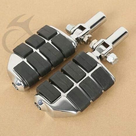 TCMT Chrome Rubber Lion Paw Footrests Foot Pegs Mounts Fit For Harley Softail Standard Softail Springer Classic Softail Deuce Heritage Softail Classic Fatboy 2000-2006