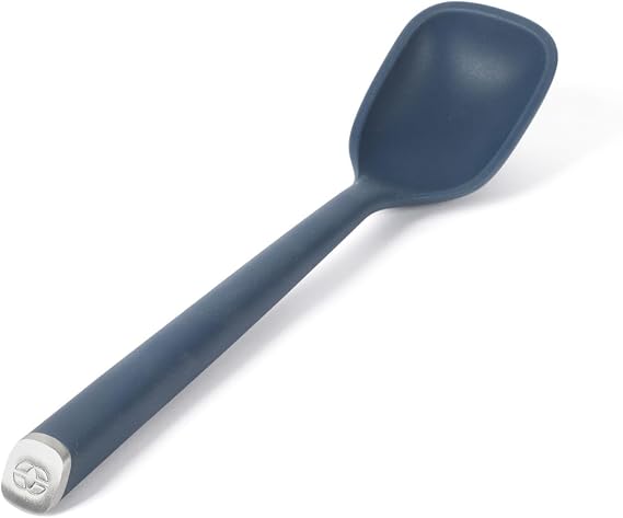 Calphalon Edge Silicone Spoon, Flexible Silicone Cooking Spoon with Reinforced Core, Heat-Resistant Nonstick-Safe Kitchen Spoon for Stirring, Mixing & Serving, Navy