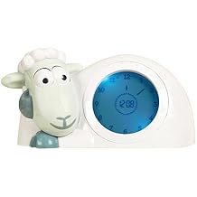 Zazu Kids Sam Sleep Trainer Alarm Clock and Night Light - Blue and Grey Sheep Toy
