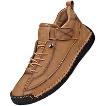 Mens Casual Leather Shoes Ankle Chukka Boots Slip On Lightweight Loafers Women's Fashion Sneakers Lightweight Dress Walking Driving Shoes Business Working Office Shoe Comfortable Handmade Unisex
