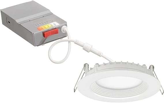 Juno LED Recessed Lights 6 Inch Round Wafer Downlight, 5-in-1 Switchable White Color Temperature, 120 Volts, 6-Inch Regressed Trim, Matte White,