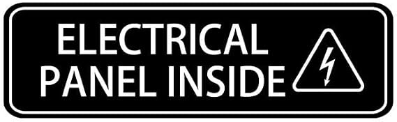 Electrical Panel Inside Acrylic Sign For Office Door Wall Home And Business, Easy To Mount Informative Plastic Sign With Symbols 10"" X 3"", black-1