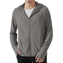Locachy Men's UPF 50+ Sun Protection Outdoor Lightweight Full Zip Hoodie Jacket Long Sleeve Fishing Hiking Performance Shirt