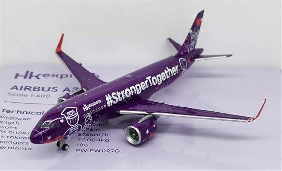 JC Wings 1:400 Assembled HK Express for Airbus A320neo StrongerTogether Limited Edition Aircraft Pre-built Model Airplane