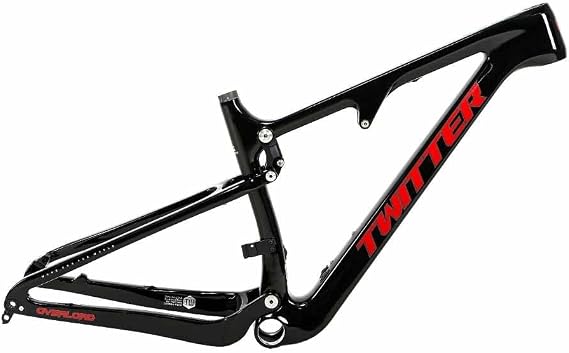 Full Suspension Enduro/Downhill Mountain Bike Frame 27.5/29er 15"/17"/19"/21" Carbon Fibre Frame XC/DH Soft Tail Frame 12 * 148mm Boost Thru Axle Disc Brake(Black Red,27.5 * 15")