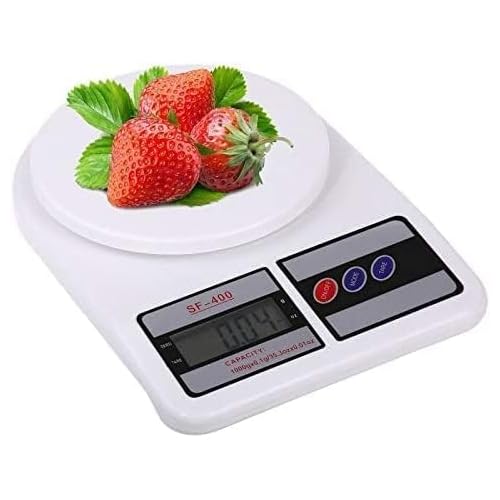 SUWORS Electronic Digital Kitchen Scale – 10 kg Capacity, 1 g Sensitivity, Tare Function, LCD Screen, A Energy Class, Compact Plastic Design