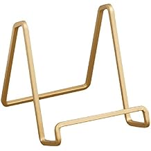 Tripar 3-Inch Gold Painted Square Book Holder/Stand, Wire Mini Easel, Small Photo Stands for Table, Display for Picture Frames, Plaques, Plates