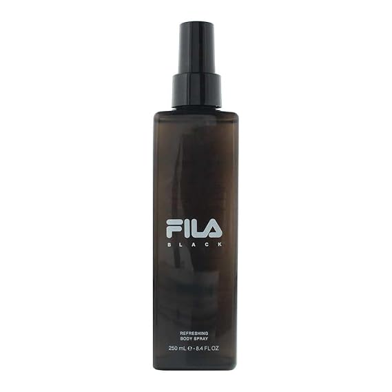 FILA BLACK for Men - Invigorating Spicy And Floral Fragrance For Him - Extra Strength, Long Lasting Scent Payoff For All-Day Wear - Trendy, Rectangular, Streamlined, Portable Bottle Design - 8.4 Oz