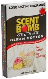 Scent Bomb Powerful Long Lasting Gel Disk Air Freshener (Clean Cotton)