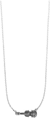 Boma Jewelry Sterling Silver Violin Pendant Necklace, 18 Inches