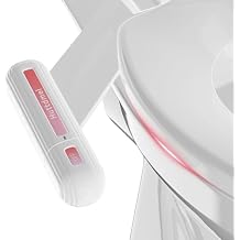 Huttdmel Ultra-Slim Bidet Attachment for Toilet, Non-Electric Dual Nozzle (Rear & Feminine Wash), Adjustable Fresh Cold Water Pressure, Stainless Steel Inlet, Easy to Install(Pink & White)