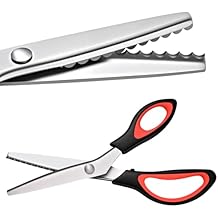 Pinking Shears,Pinking Shears Scissors for Fabric, Zig Zag Craft Scissors Decorative Edge, (Scalloped 7mm) for Fabric Cutting.