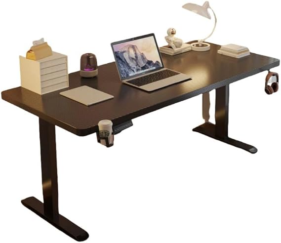 Elevating Desk, Electric Elevation Desk, Single Piece Plate, Computer Desk, Standing Desk, Stepless Height Adjustment, Height 28.3 - 44.9 inches 72 - 114 cm, Up and Down Height, Load