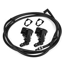 OTUAYAUTO Windshield Washer Nozzles Kit Replacement for Ford F250 F350 F450 F550 Super Duty 2011-2016, Washer Jet and Fluid Hose with Connector Replaces OEM BC3Z-17603-A, BC3Z-17K605-B