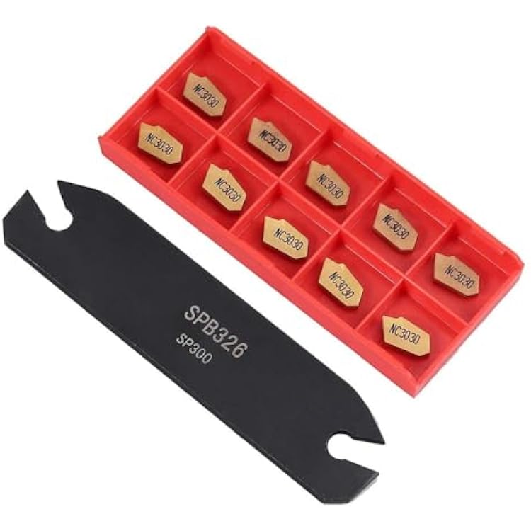 Lathe Tool Holder SPB26-3 26mm,Grooving Cut-Off Tool Holder,Metal Lathe Cutting Tool, lathe cut off tool,with 10PCS GTN-3 SP300 Carbide Inserts for Cutting Threading Grooving