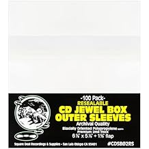 Crystal-Clear Resealable CD Jewel Case Sleeves 2 mil Archival-Grade Protection with Dust-Proof, Anti-Static and Scratch-Resistant Design for Standard 10.4 mm Cases - 100 Pack