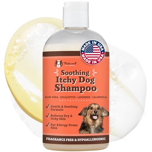 Natural Dog Company Itchy Dog Shampoo 12 oz Hypoallergenic & Fragrance Free Aloe Vera, Jojoba & Sea Kelp Sulfate & Paraben Free Soothes Dry, Itchy, Irritated Skin Safe for All Breeds