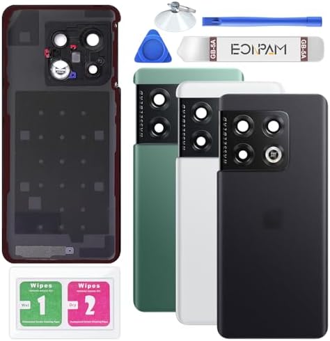 Back Glass Replacement for OnePlus 10 Pro Back Cover Rear Housing with Camera Lens  Repair Tool Kit Genuine Rear Glass Black