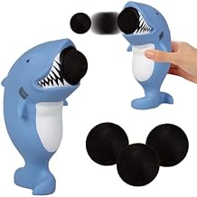 Hog Wild Shark Ball Popper Toy - Holiday Stocking Stuffer Includes 4 Soft Foam Balls - Squeeze to Pop Air Powered Balls Up to 20 Feet - for Indoor/Outdoor Play - Gift for Kids, Girls, Boys
